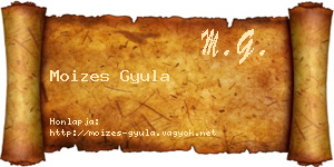 Moizes Gyula névjegykártya